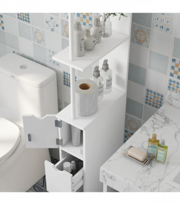 HOMCOM Tall Bathroom Cabinet, Bathroom Storage Cabinet W/ Shelf, Drawers White