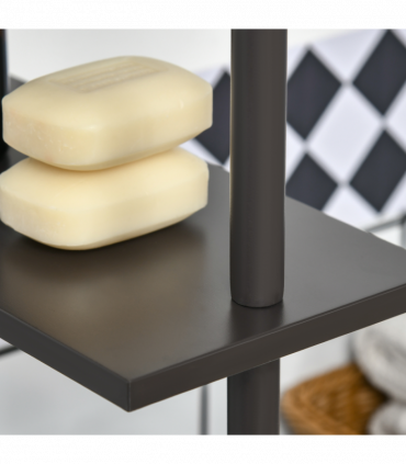 HOMCOM Tall Bathroom Storage Cabinet with Shelf and Drawers, Brown