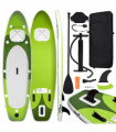Inflatable Stand Up Paddle Board Set Green 300x76x10 cm