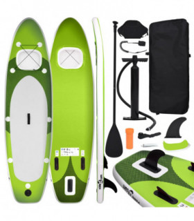 Inflatable Stand Up Paddle Board Set Green 330x76x10 cm