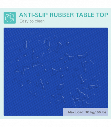 Sturdy Pet Grooming Table - Adjustable Height & Safety Leash - Blue