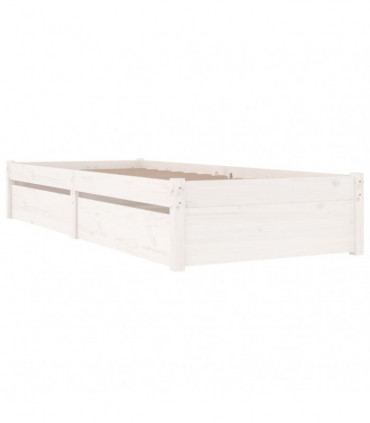 vidaXL Bed Frame with Drawers White 75x190 cm Small Single