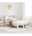 vidaXL Bookcase Bed without Mattress White 90x200 cm Solid Wood
