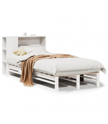 vidaXL Bookcase Bed without Mattress White 90x200 cm Solid Wood