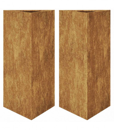 vidaXL Garden Planters 2 pcs Triangular 40x34.5x70 cm Corten Steel