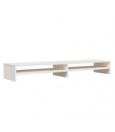 vidaXL Monitor Stand White 100x24x13 cm Solid Wood Pine