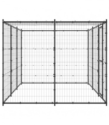 vidaXL Outdoor Dog Kennel Steel with Roof 7.26 m²