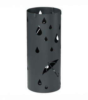 Umbrella Stand Dark Grey Galvanised Steel 17L x 17W x 41H cm Holds 2 Umbrellas