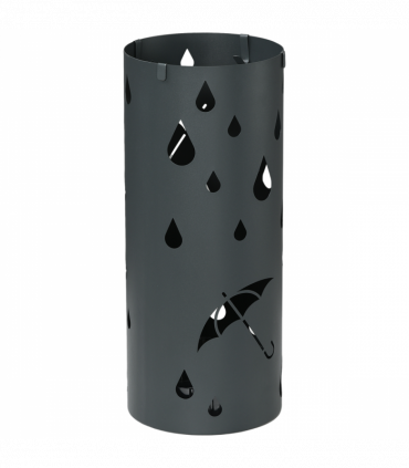 Umbrella Stand Dark Grey Galvanised Steel 17L x 17W x 41H cm Holds 2 Umbrellas