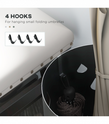 Umbrella Stand Dark Grey Galvanised Steel 17L x 17W x 41H cm Holds 2 Umbrellas