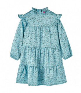 Kids' Dress with Long Sleeves Blue 128