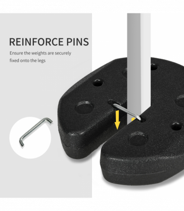 Outsunny Gazebo Weights Set of 4 with Reinforce Pins and Easy Carry Belt, 12KG