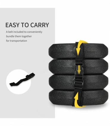 Outsunny Gazebo Weights Set of 4 with Reinforce Pins and Easy Carry Belt, 12KG