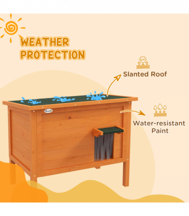 PawHut Outdoor Feral Cat House Insulated w/ Openable Roof - Orange