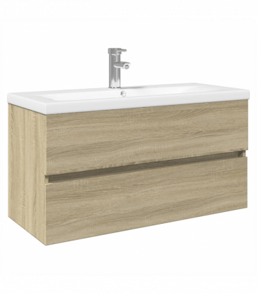 vidaXL 2 Piece Bathroom Furniture Set Ceramic and Engineered Wood