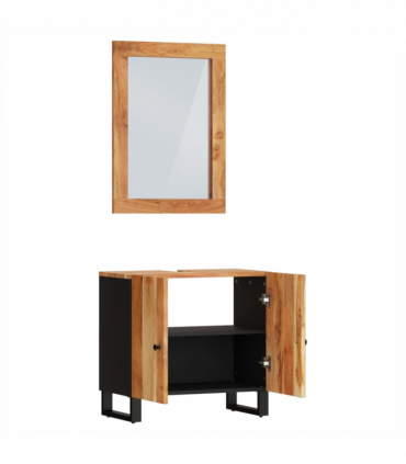 vidaXL 2 Piece Bathroom Furniture Set Solid Wood Acacia