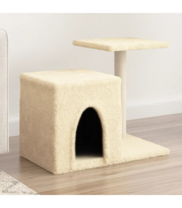 vidaXL Cat Tree with Sisal Scratching Posts Cream 50.5 cm