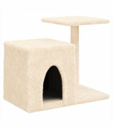 vidaXL Cat Tree with Sisal Scratching Posts Cream 50.5 cm