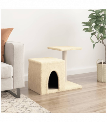 vidaXL Cat Tree with Sisal Scratching Posts Cream 50.5 cm