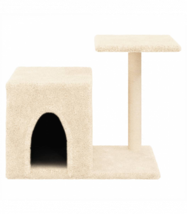 vidaXL Cat Tree with Sisal Scratching Posts Cream 50.5 cm