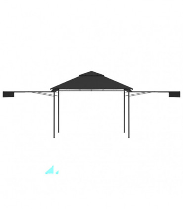 vidaXL Gazebo with Double Extending Roofs 3x3x2.75 m Anthracite 180g/m²