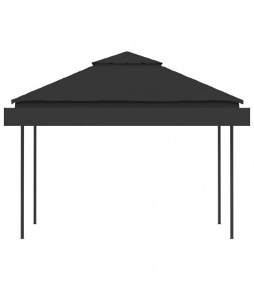 vidaXL Gazebo with Double Extending Roofs 3x3x2.75 m Anthracite 180g/m²