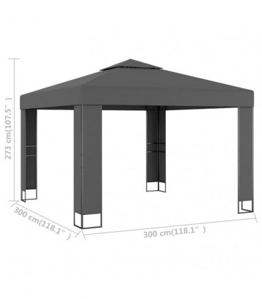 vidaXL Gazebo with Double Roof 3x3 m Anthracite