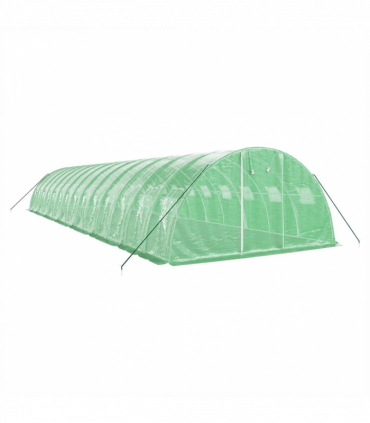 vidaXL Greenhouse with Steel Frame Green 56 m² 14x4x2 m