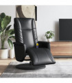 vidaXL Massage Recliner Chair with Footrest Black Faux Leather