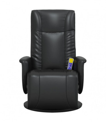 vidaXL Massage Recliner Chair with Footrest Black Faux Leather