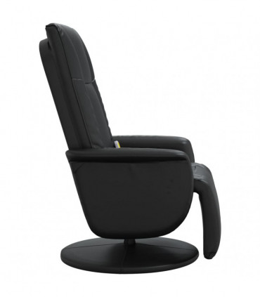 vidaXL Massage Recliner Chair with Footrest Black Faux Leather