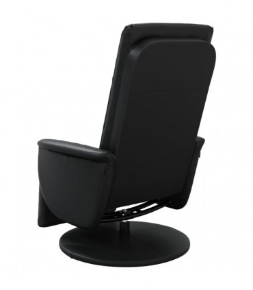 vidaXL Massage Recliner Chair with Footrest Black Faux Leather