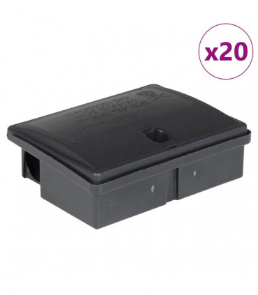 vidaXL Mouse Traps 20 pcs Black 13x10x4 cm