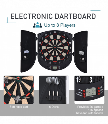 Electronic Dartboard Set 26 Games and 185 Variations with 6 Darts