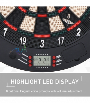 Electronic Dartboard Set 26 Games and 185 Variations with 6 Darts