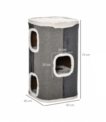 Cat Barrel Kitten Tree Tower Sisal Scratching Furniture Climbing Frame