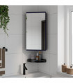 vidaXL Corner Bathroom Mirror Cabinet Grey 30x24x60 cm