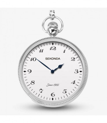 Sekonda Classic Silver & Brass Chain Pocket Watch 1792