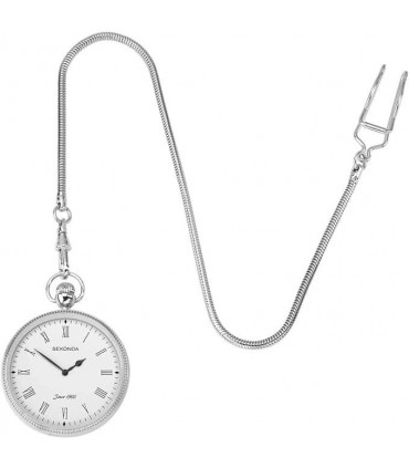 Sekonda Classic Silver & Brass Chain Pocket Watch 1792