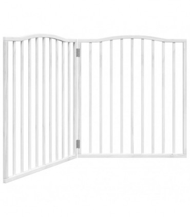 vidaXL Dog Gate Foldable 2 Panels White 160 cm Poplar Wood