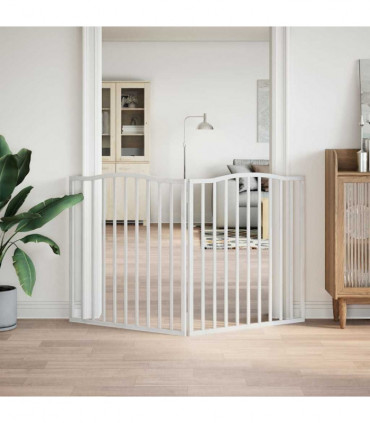 vidaXL Dog Gate Foldable 2 Panels White 160 cm Poplar Wood
