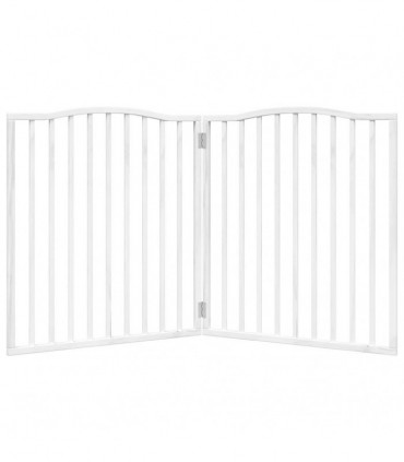 vidaXL Dog Gate Foldable 2 Panels White 160 cm Poplar Wood