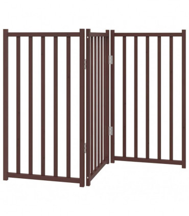 vidaXL Dog Gate Foldable 3 Panels Brown Oak 150 cm Solid Wood Fir