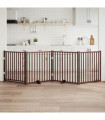 vidaXL Dog Gate with Door Foldable 4 Panels Brown Oak 320 cm Solid Wood Fir
