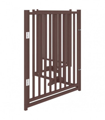 vidaXL Dog Gate with Door Foldable 4 Panels Brown Oak 320 cm Solid Wood Fir