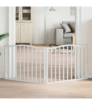 vidaXL Dog Gate Foldable 2 Panels White 160 cm Poplar Wood