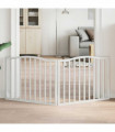 vidaXL Dog Gate Foldable 2 Panels White 160 cm Poplar Wood