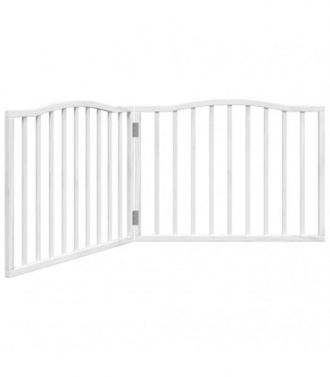 vidaXL Dog Gate Foldable 2 Panels White 160 cm Poplar Wood