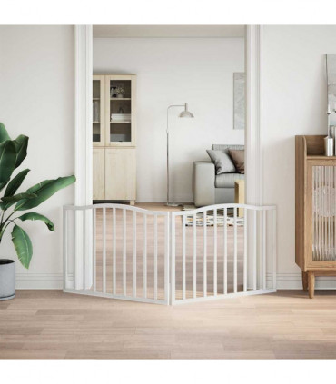 vidaXL Dog Gate Foldable 2 Panels White 160 cm Poplar Wood