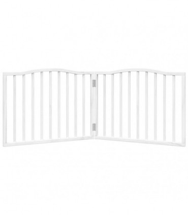 vidaXL Dog Gate Foldable 2 Panels White 160 cm Poplar Wood